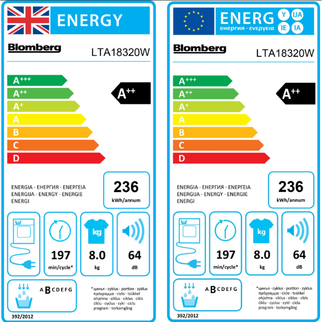 Blomberg 8kg Heat Pump Tumble Dryer A+++ LTA18320W